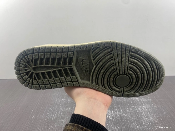Rep TB DM7866-002 'BLACK SP JORDAN LOW AIR 1 TRAVIS SCOTT OG X OLIVE' 0714